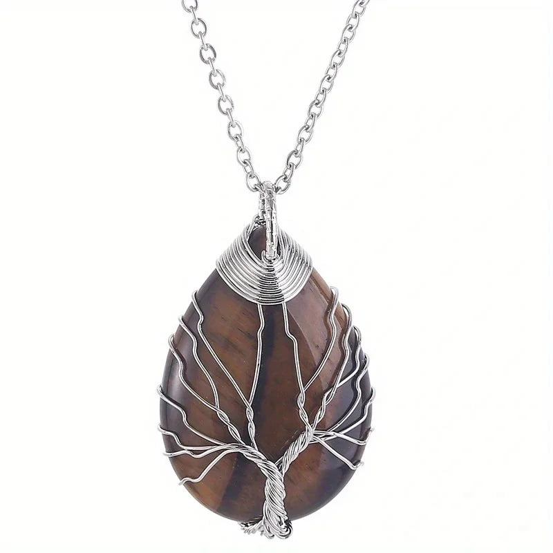 Collier Arbre de Vie en Pierres Naturelles – Bijou Énergétique et Spirituel