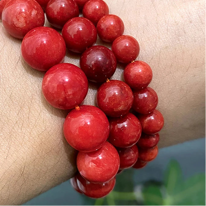 Perles Rondes en Jaspe Rouge et Calcédoine – Idéales pour la Création de Bijoux DIY