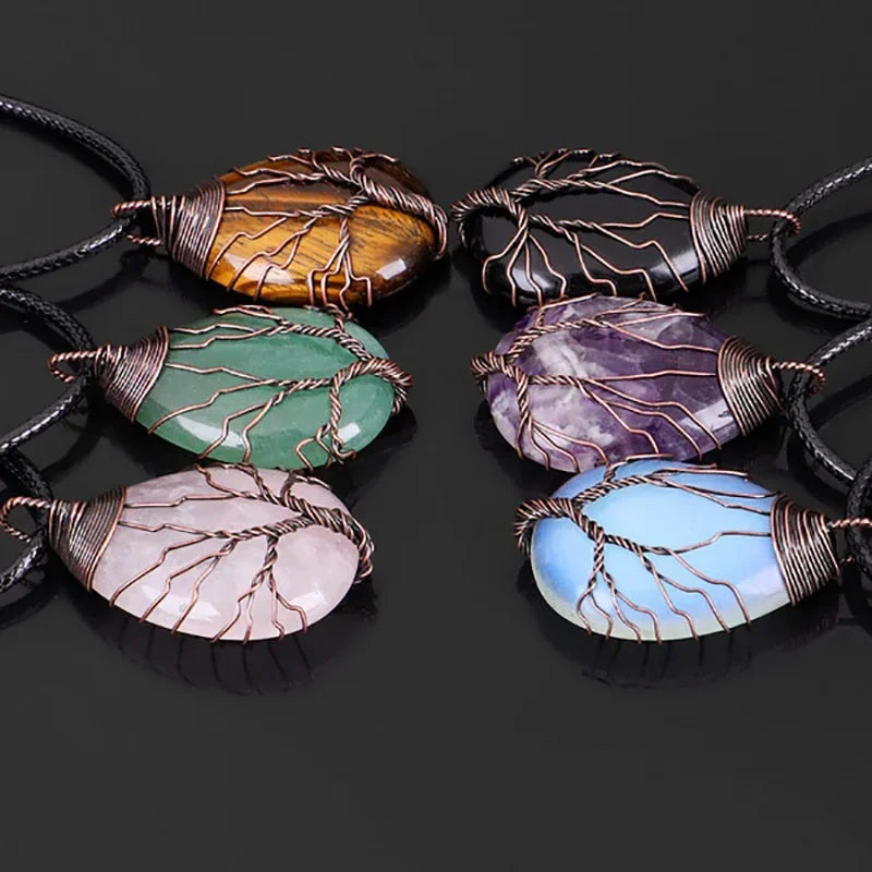 Collier Arbre de Vie en Pierres Naturelles – Bijou Énergétique et Spirituel