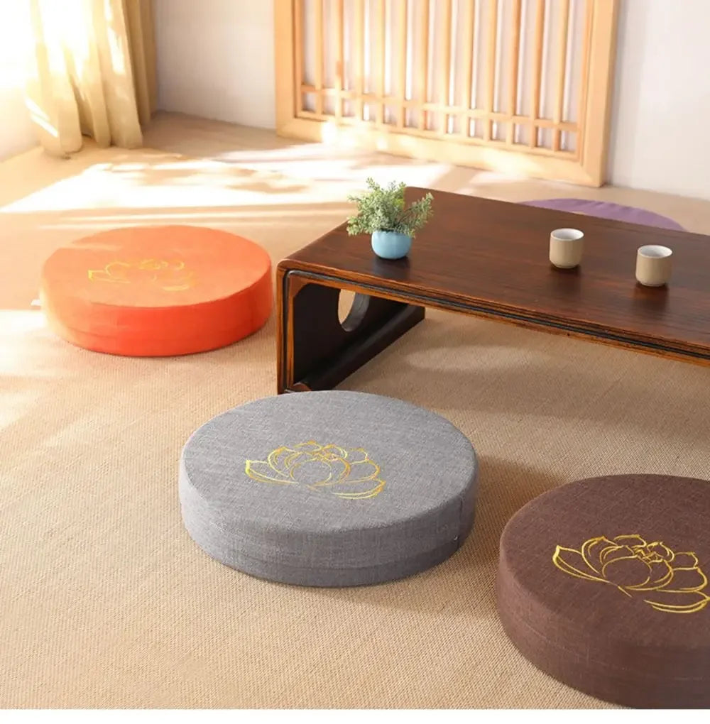 Coussin de Méditation – Style Tatami Japonais, Déhoussable et Lavable