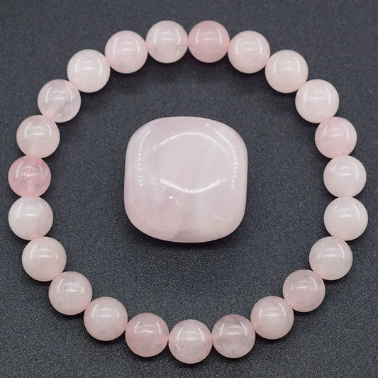 Bracelet en Perles de Quartz Rose Naturel – Amour et Harmonie