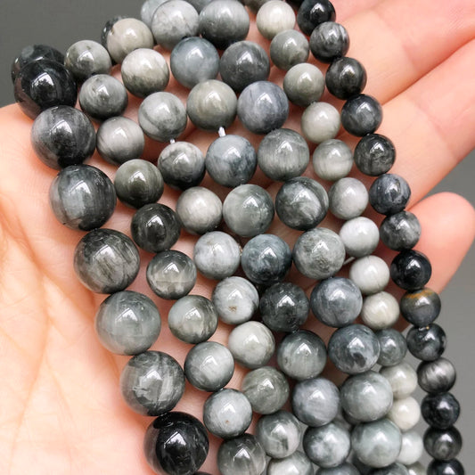 Perles Célestes – Œil de Faucon Gris Naturel