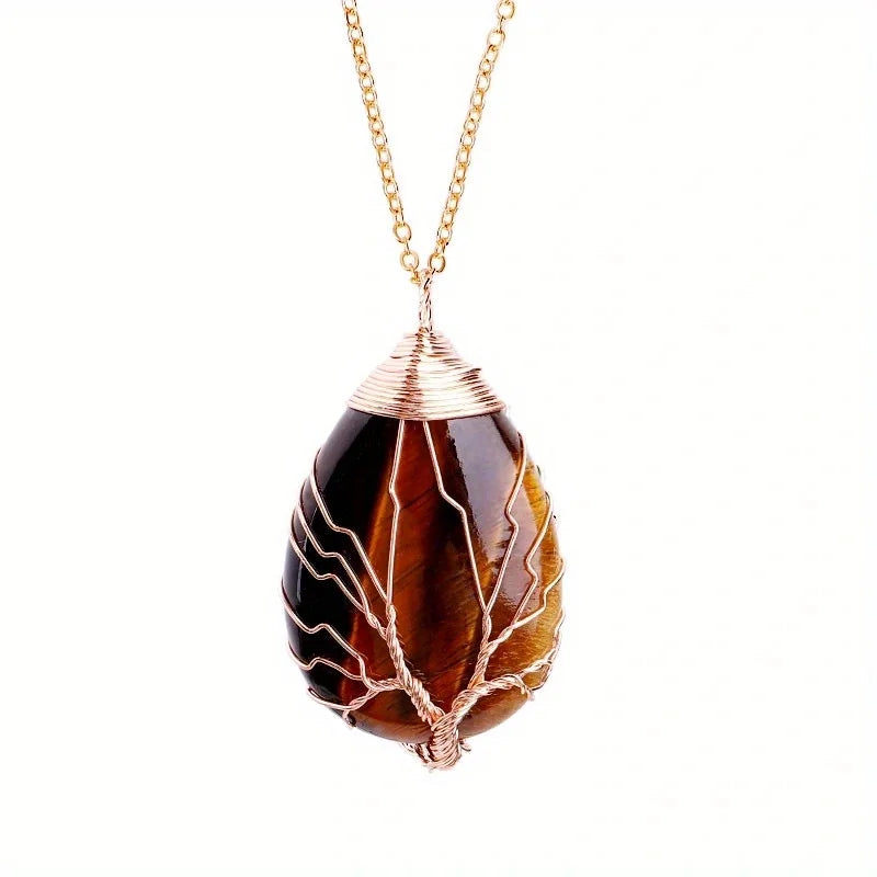 Collier Arbre de Vie en Pierres Naturelles – Bijou Énergétique et Spirituel