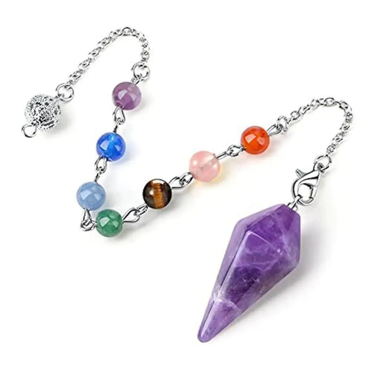 Pendule de Guérison Reiki en Pierre Naturelle – Pendentif Hexagonal pour Divination et Radiesthésie